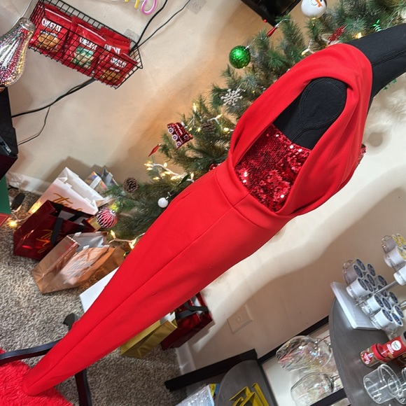 CHICME Red Sequin One Piece Suit Size M - Picture 7 of 8